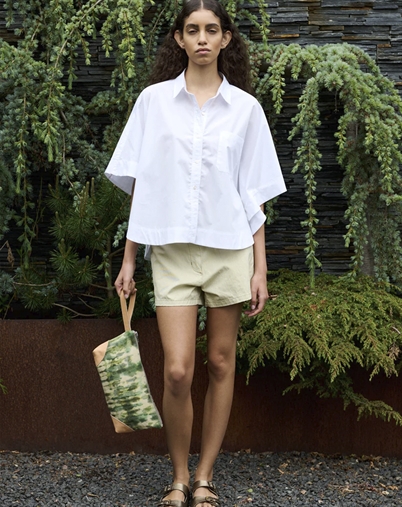 Rabens Saloner - Berte Poplin Curved Hem Skjorte - White